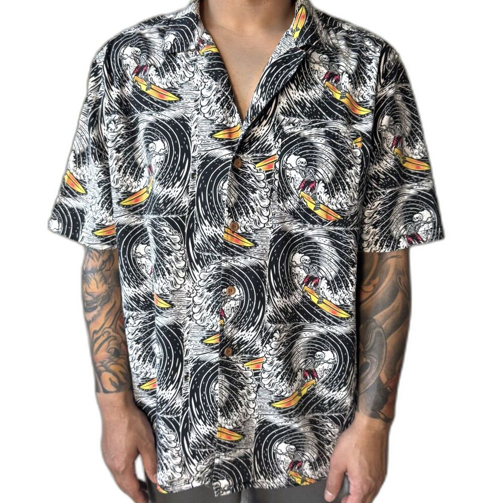 Mambo Loud Shirts all over print Skeleton Surfer Surf Hawaiian Shirt 10326